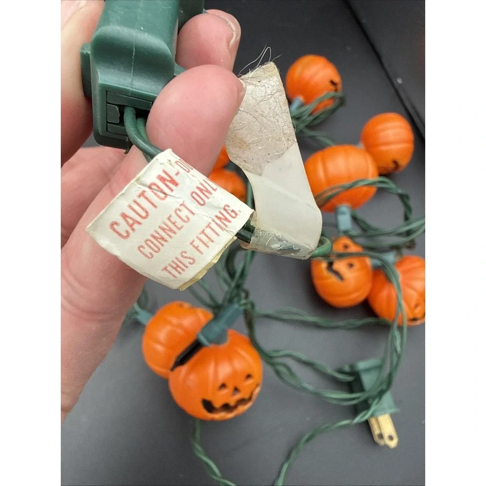 2 Sets Plastic Blinking String Lights Halloween Jack O Lantern Pumpkin 9' Each